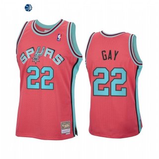 Camisetas NBA San Antonio Spurs Rudy Gay Reload Rosa Hardwood Classics