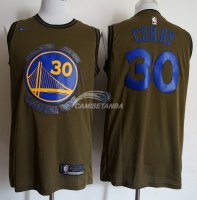 Camisetas NBA Salute To Servicio Golden State Warriors Stephen Curry Nike Ejercito Verde 2018