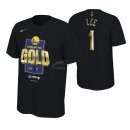 Camisetas NBA Golden State Warriors Damion Lee 2019 Finales Manga Corta Negro