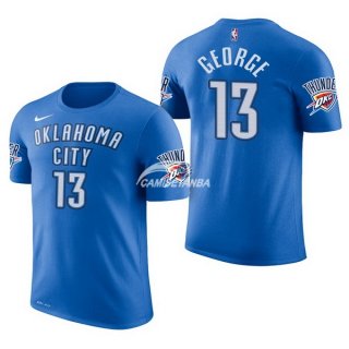 Camisetas NBA de Manga Corta Paul George Oklahoma City Thunder Azul 17/18