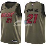 Camisetas NBA Salute To Servicio Miami Heat Hassan Whiteside Nike Ejercito Verde 2018