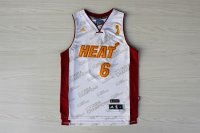 Camisetas NBA de Lebron James Miami Heats Blanco Oro