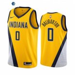 Camisetas NBA Nike Indiana Pacers NO.0 Tyrese Haliburton Amarillo Statement 2021-22