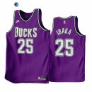 Camisetas NBA Nike Milwaukee Bucks NO.25 Serge Ibaka Purpura Classic 2022-23
