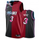 Camisetas NBA de Dwyane Wade Miami Heat Rojo Negro Split 19/20