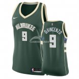 Camisetas NBA Mujer Donte DiVincenzo Milwaukee Bucks Verde Icon