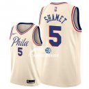 Camisetas NBA de Landry Shamet Philadelphia 76ers Nike Crema Ciudad 17/18