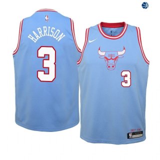 Camisetas de NBA Ninos Chicago Bulls Shaquille Harrison Nike Azul Ciudad 19/20