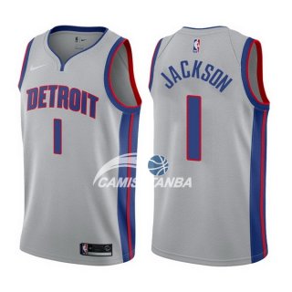 Camisetas NBA de Reggie Jackson Detroit Pistons 17/18 Gris Statement