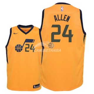 Camisetas de NBA Ninos Utah Jazz Grayson Allen Amarillo Statement 2018