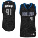Camisetas NBA Dallas Mavericks Luz Leopardo Nowitzki Negro