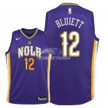 Camisetas de NBA Ninos New Orleans Pelicans Trevon Bluiett Nike Púrpura Ciudad 2018