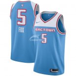 Camisetas de NBA Ninos Sacramento Kings De'Aaron Fox Nike Azul Ciudad 18/19