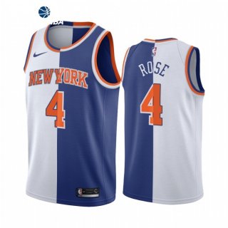 Camisetas NBA de New York Knicks Derrick Rose Blanco Azul Split Edition 2021-22