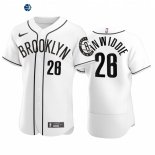 Camisetas NBA Brooklyn Nets X MLB Manga Corta Spencer Dinwiddie Blanco