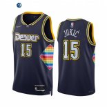 Camisetas NBA Nike Denver Nuggets NO.15 Nikola Jokic 75th Season Azul Ciudad 2022