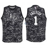 Camisetas de NBA Ninos San Antonio Spurs Kyle Anderson Nike Camuflaje Ciudad 2018