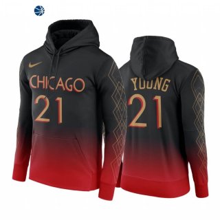 Sudaderas Con Capucha NBA Chicago Bulls Thaddeus Young Negro Rojo Ciudad 2020-21
