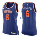 Camisetas NBA Mujer Kristaps Porzingis New York Knicks Azul Icon 17/18