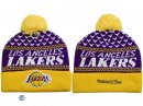 Gorritas NBA De Los Angeles Lakers Púrpura Amarillo NO.01