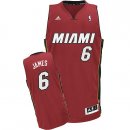 Camisetas NBA de Lebron James Miami Heats Rev30 Rojo