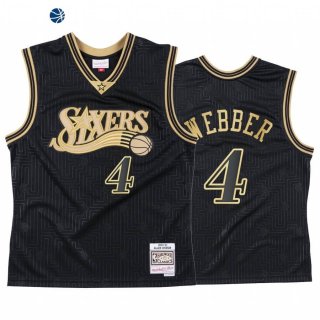 Camisetas NBA Philadelphia 76ers Chris Webber Negro Throwback 2020