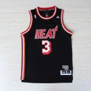 Camisetas NBA de retro Wade Miami Heats Rev30 Negro