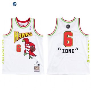 Camisetas NBA Atlanta Hawks Zone X Future Blanco Hardwood Classics
