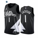 Camisetas NBA Nike Los Angeles Clippers NO.1 Reggie Jackson Negro Statement 2022-23