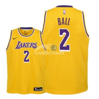 Camisetas de NBA Ninos Los Angeles Lakers Lonzo Ball Amarillo Icon 18/19