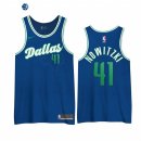 Camisetas NBA Edición ganada Dallas Mavericks Dirk Nowitzki Azul