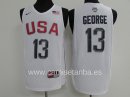 Camisetas NBA de Paul George USA 2016 Blanco