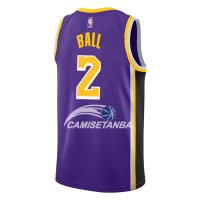 Camisetas NBA de Lonzo Ball Los Angeles Lakers Púrpura 18/19