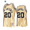 Camisetas NBA San Antonio Spurs NO.20 Manu Ginobili 50th Aniversario Oro Hardwood Classics 2022-23