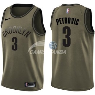 Camisetas NBA Salute To Servicio Brooklyn Nets Drazen Petrovic Nike Ejercito Verde 2018