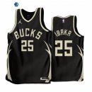Camisetas NBA Jordan Milwaukee Bucks NO.25 Serge Ibaka Negro Statement 2022-23