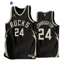 Camisetas NBA Jordan Milwaukee Bucks NO.24 Pat Connaughton Negro Statement 2022-23