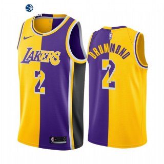 Camiseta NBA de Los Angeles Lakers Andre Drummond Amarillo Purpura Split 2021