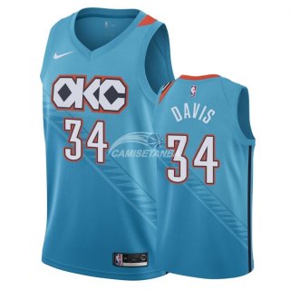 Camisetas NBA de Tyler Davis Oklahoma City Thunder Nike Turquesa Ciudad 18/19