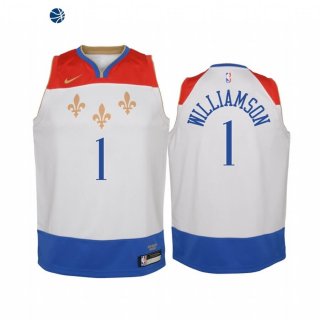 Camiseta NBA Ninos New Orleans Pelicans Zion Williamson Blanco Ciudad 2020-21