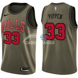 Camisetas NBA Salute To Servicio Chicago Bulls Scottie Pippen Nike Ejercito Verde 2018