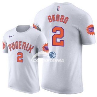 Camisetas NBA de Manga Corta Elie Okobo Phoenix Suns Retro Blanco 17/18