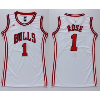 Camisetas NBA Mujer Derrick Rose Chicago Bulls Blanco