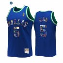 Camisetas NBA Dallas Mavericks NO.5 Jason Kidd 75th Aniversario Azul Hardwood Classics
