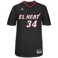 Camisetas NBA Miami Heat Noches Latinas Manga Allen Negro