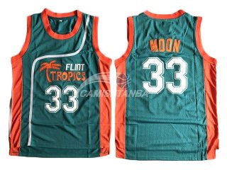 Camisetas NBA COFFEE-BLACK Pelicula Baloncesto #33 MOON Verde