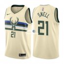 Camisetas NBA de Tony Snell Milwaukee Bucks Nike Crema Ciudad 17/18