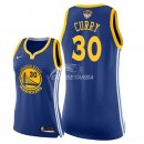 Camisetas NBA Mujer Stephen Curry Golden State Warriors Azul Icon Parche Finales Champions 2018