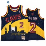 Camisetas NBA Cleveland Cavaliers NO.2 Collin Sexton X BR Remix Oro Azul Hardwood Classics