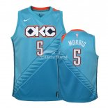 Camiseta NBA Ninos Oklahoma City Thunder Markieff Morris Azul Ciudad 2018